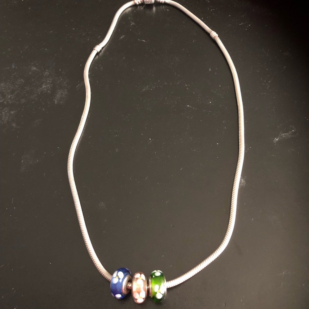 Authentic 20 inch pandora necklace with charms